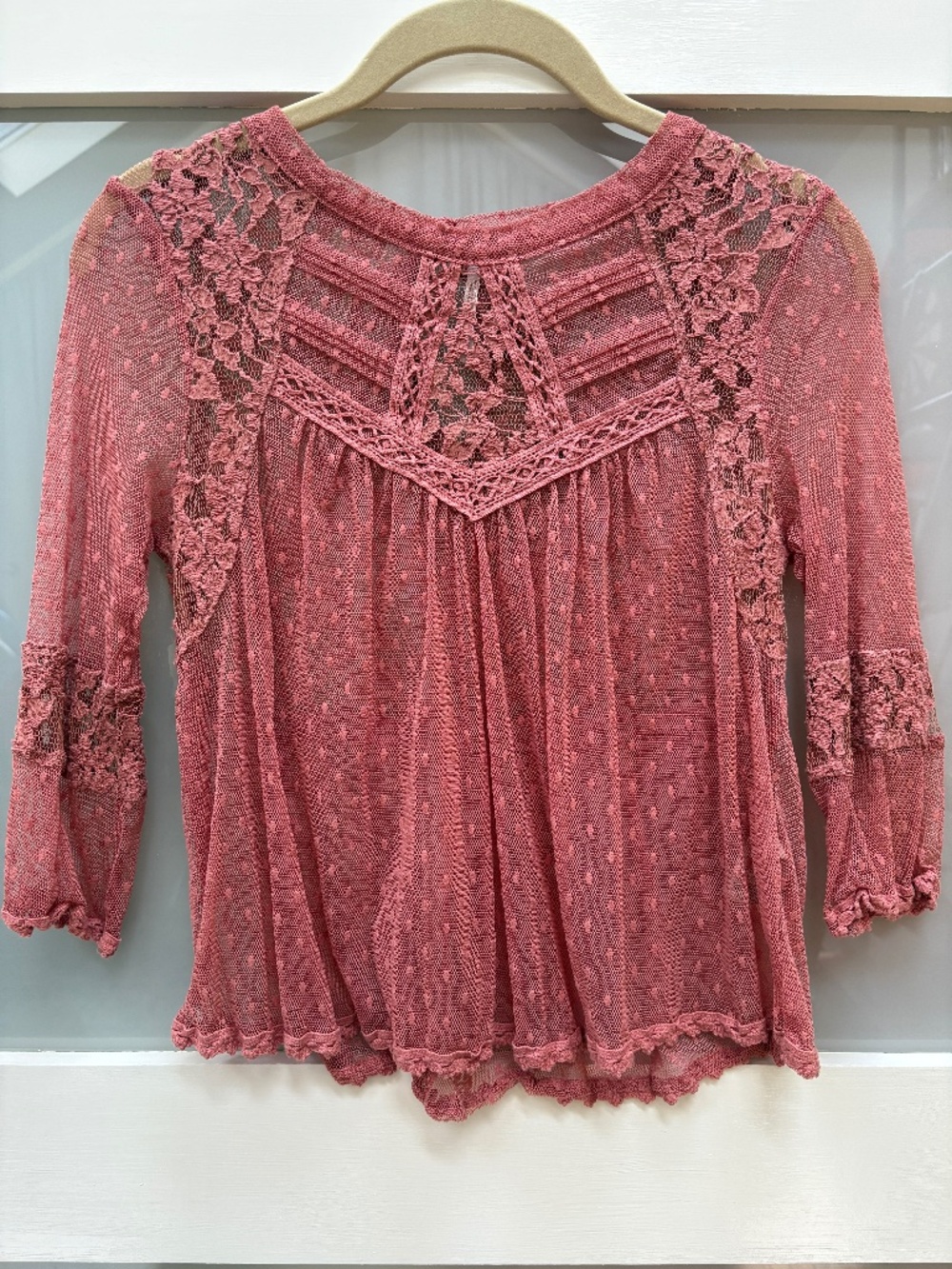 XS Free People Lacey Pink Top